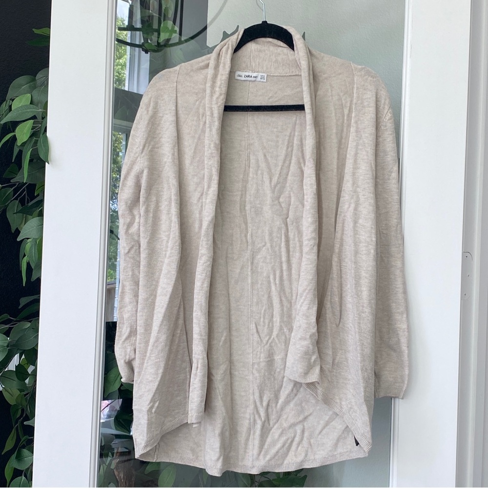 Zara knit cream cardigan shawl